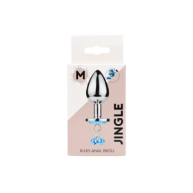 Plug bijou aluminium bleu avec clochettes Taille M JINGLE 